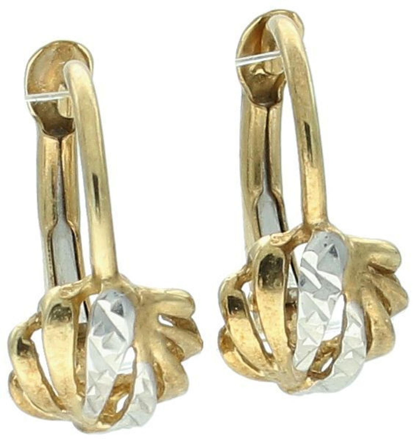 Kolczyki złote dla dziewczynki żółte i białe złoto 333. Urocze kolczyki dla małej dziewczynki, wykonane z wysokiej jakości złota próby 333. Kolczyki łączą eleganckie żółte 1.jpg